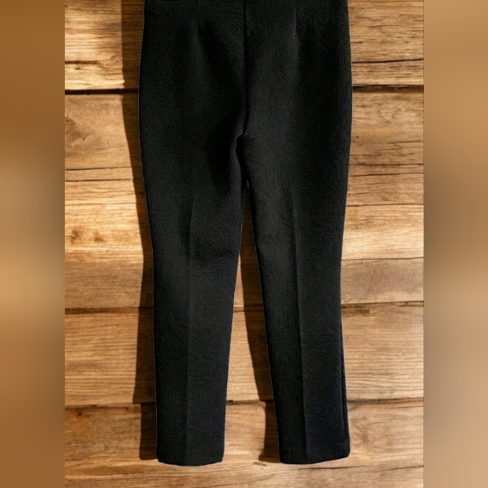 Chico's Black Knit Jacquard Pants - Picture 3 of 5